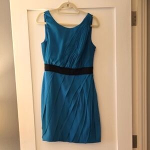 Max & Cleo Blue Pleated Dress Size 8